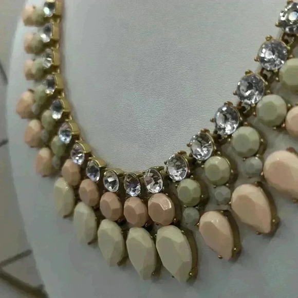 J. Crew Statement Necklace pastel muted neutral - Picture 3 of 6